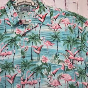 High Seas Trading Co‎ Hawaiian Shirt Flamingo Palm Tree Aloha Beach Mens XXXL